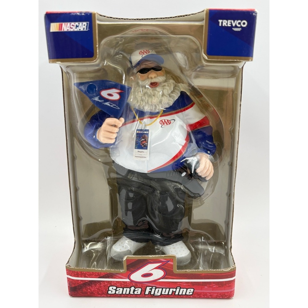 NASCAR #6 AAA Racing Santa Figurine Trevco Mark Martin Christmas Fan Collectible